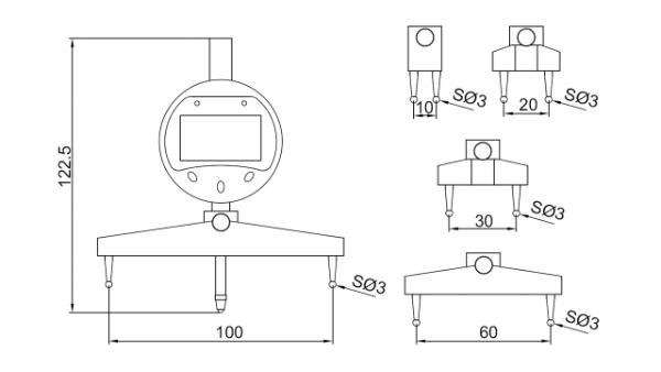 Digitalt radiemäter 5-700x0,01 mm för in- och utvändig mätning